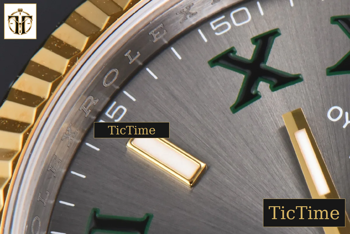 DateJust 36mm VSF YG/SS Wimbledon Gray Dial Green Marker Jubilee VS3235 — foto 7