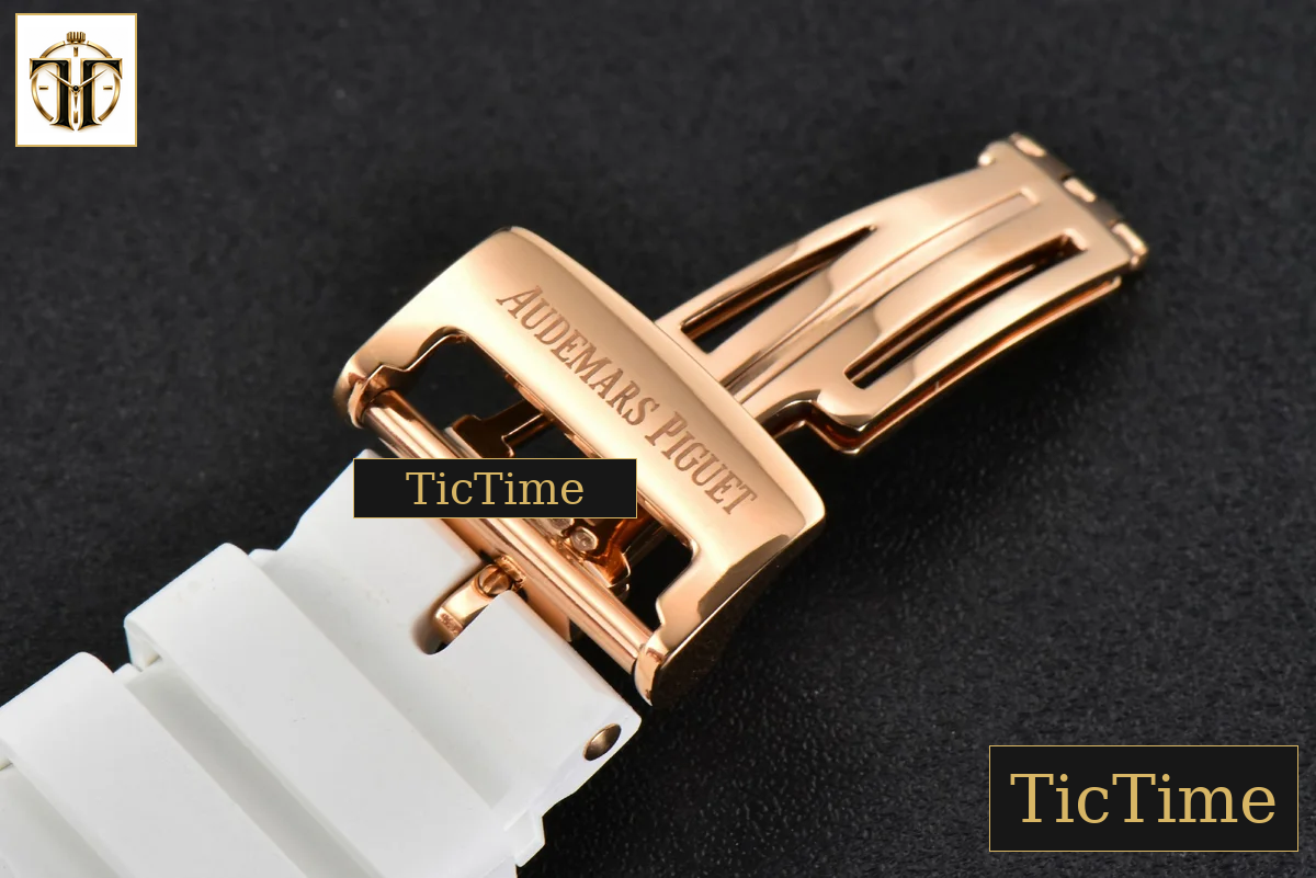 Offshore Ladies 26231ST 37mm RXWF RG Diamond White Dial White Subdial White Rubber Strap Quartz — foto 22