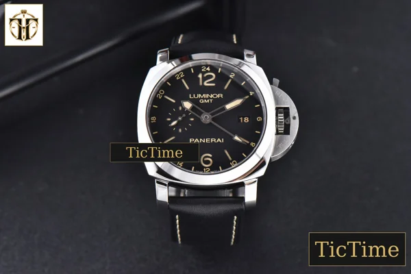 Foto frontal — “Q” Luminor GMT PAM531 44mm VSF Black Dial Leather Strap P9003