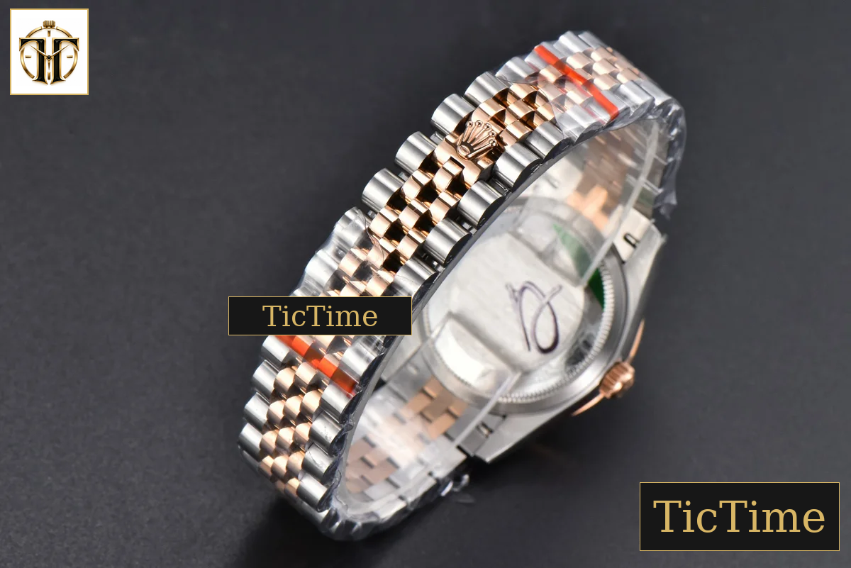 DateJust 904L 31mm GMF RG/SS Fluted Bezel Silver Flowers Dial Jubilee Bracelet A2824 — foto 32