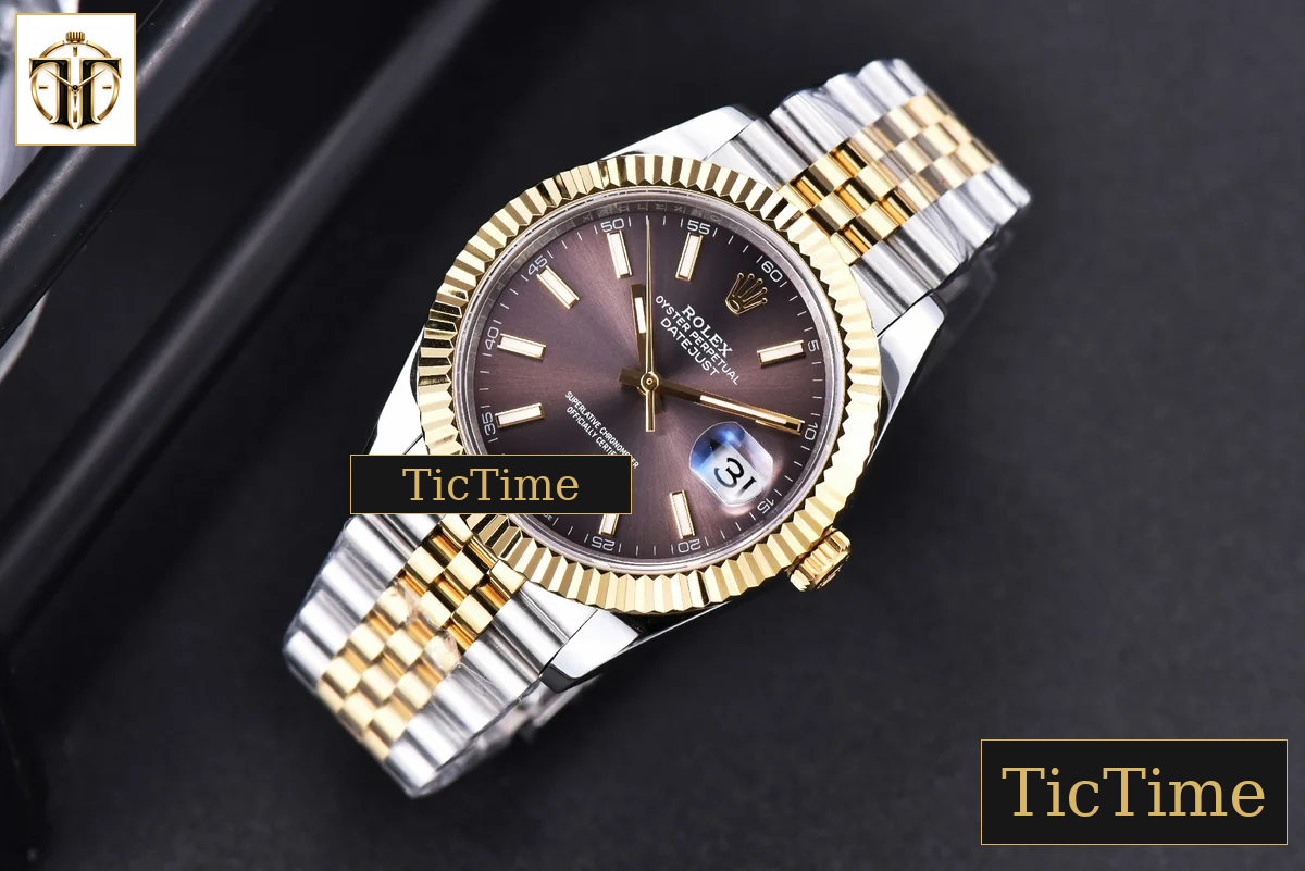 Datejust 41mm GMF YG/SS Gray Dial Stick Marker Fluted Bezel Jubille Bracelet VR3235 — foto 4