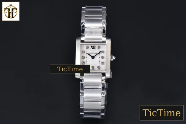 Foto frontal — Tank Francaise Small 25.7mmx21.2mm 8848F Diamond Marker SS Bracelet Quartz