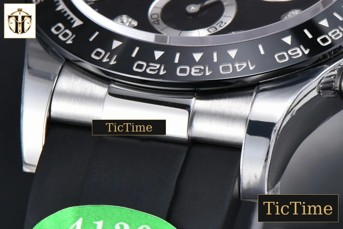 Daytona 116519 40mm APSF SS Black Dial Ceramic Bezel Diamond Marker Oysterflex Strap Tungsten Version SH4130 — foto 11
