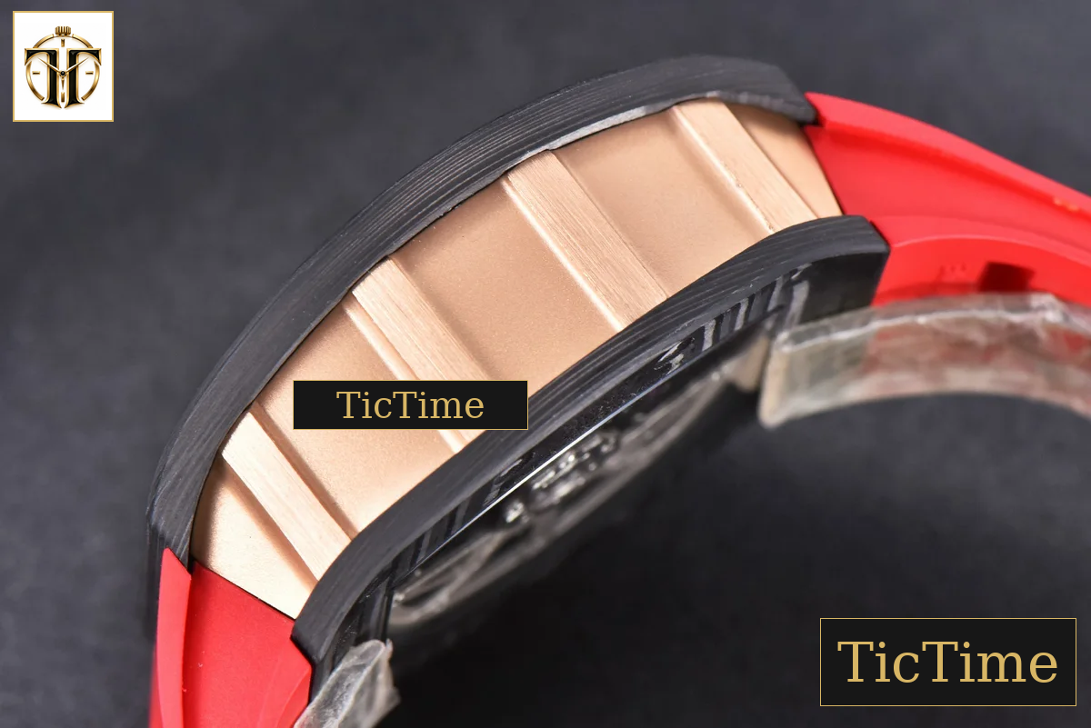 NTPT Chrono RM011 KVF Red Skeleton Dial Red Crown Red Rubber Strap V2 A7750 — foto 13