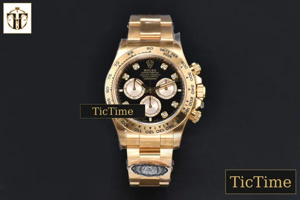 Foto frontal — Daytona 126508 40mm Clean Factory YG Black / YG Subdial Diamond Markerl YG Bracelet DD4131