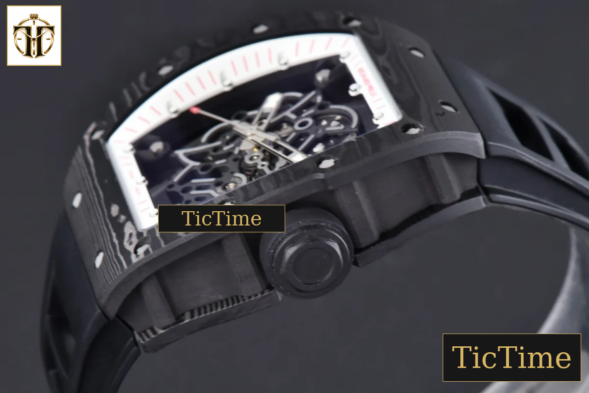 NTPT RM055 43mm ZF White/Red Bezel Black Crown Black Rubber Strap V6 RMUL2 — foto 13