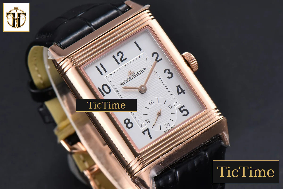 Master Reverso Tribute Small Seconds 30X47mm MGF RG White Dial RG Hands Black Leather Strap A854A — foto 11