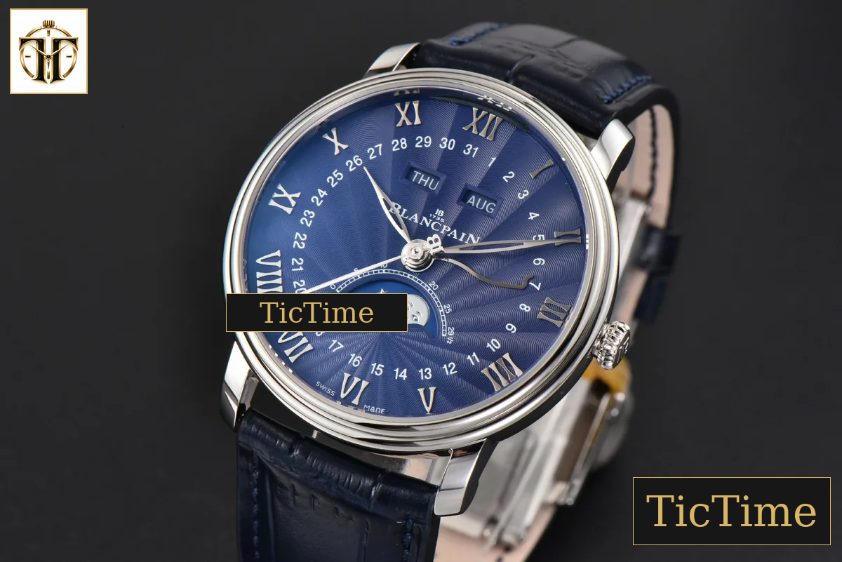 Villeret Complicated Function 6654 40mm OMF Blue Dial Black Leather Strap V3 A6654 — foto 4