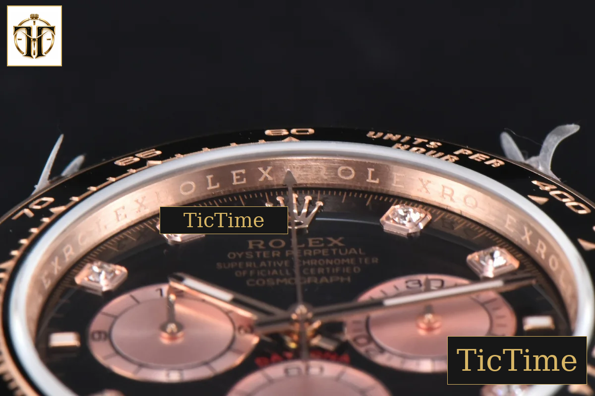 Daytona 126515 40mm BPF RG Black Bezel Black Dial RG Subdial Diamond Marker Black Oysterflex Strap SH4131 — foto 14