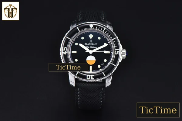 Foto frontal — Fifty Fathoms 41mm ZF Black Dial Nylon Strap A23J