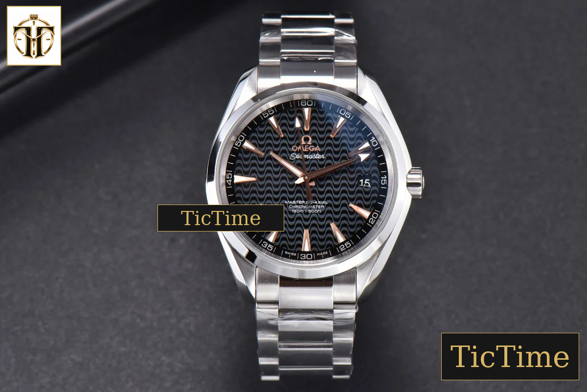 Aqua Terra 150M 41mm VSF Black Wave Dial RG Markers SS Bracelet A8500 — foto 2