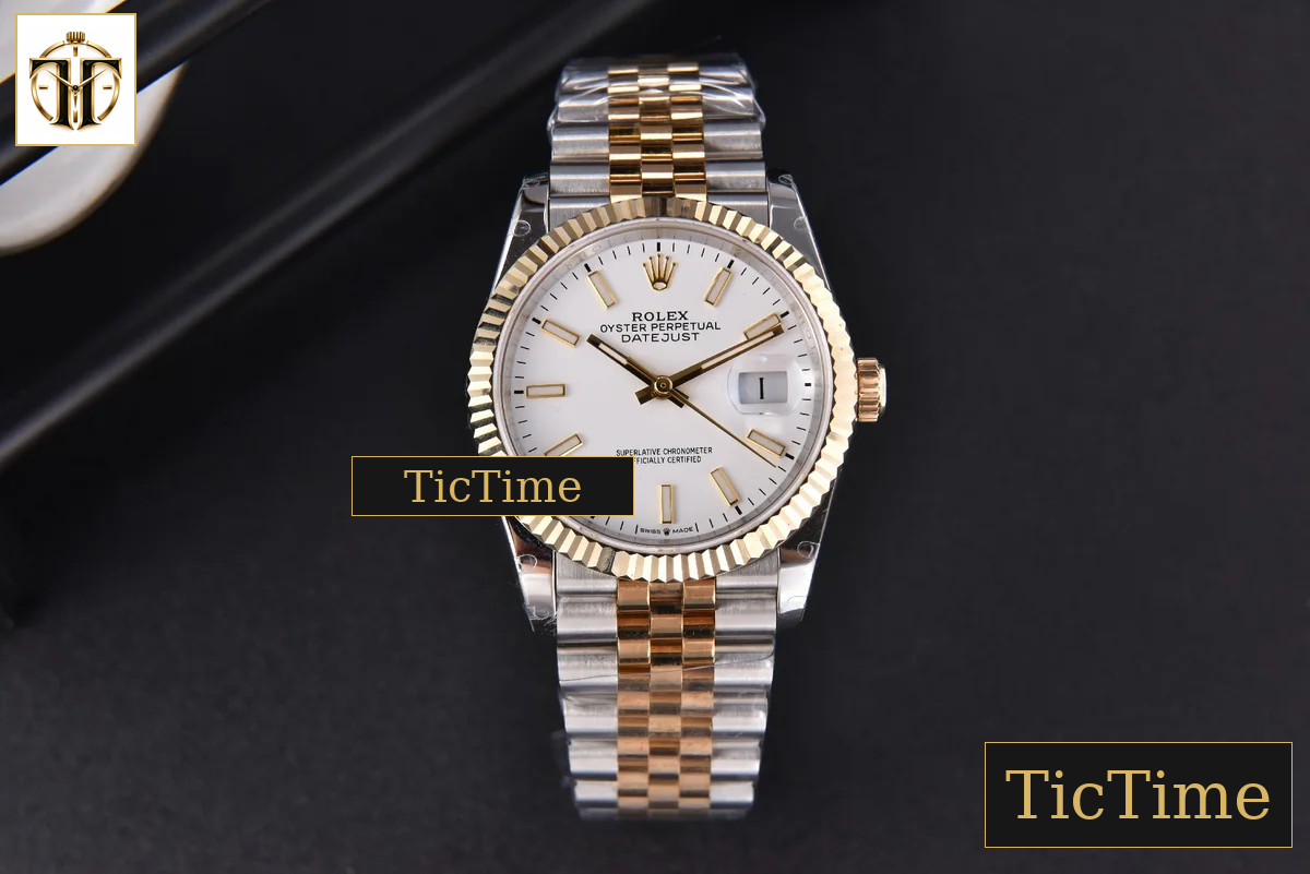DateJust 904L 36mm GMF YG/SS Fluted Bezel White Dial Lume Marker Jubilee Bracelet VR3235 — foto 2