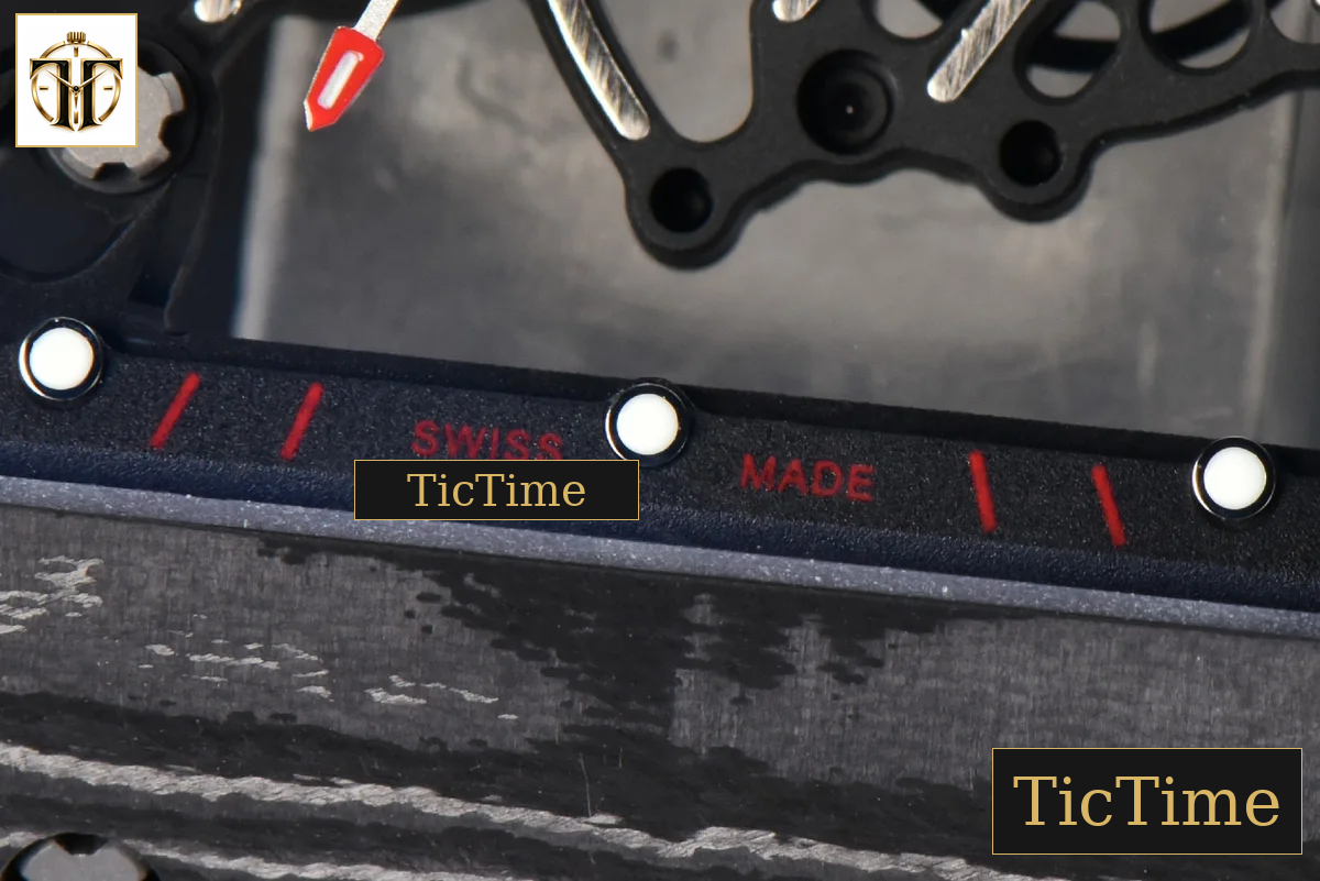 RM055 42.7mm APSF Black Skeleton Dial Black Bezel Red Crown Black Rubber Strap RMUL2 — foto 10