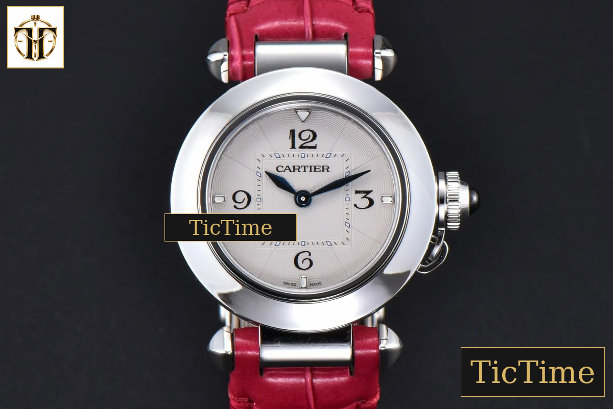 Pasha Ladies 30mm AF White Dial Rose Red Leather Strap Jap Quartz — foto 2