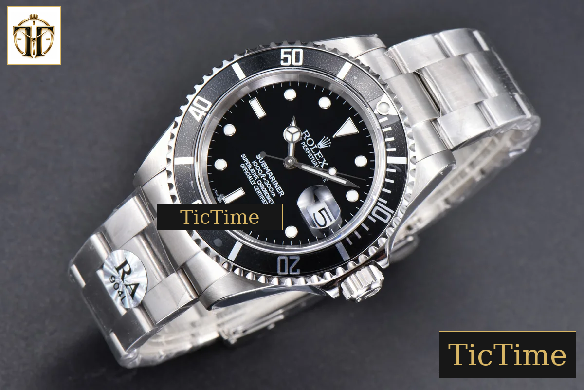 Submariner LN 16610 40mm RAF Black Bezel 904L SS Bracelet No Rehaut SH3135 — foto 4