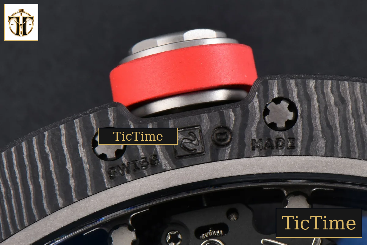 RM055 42.7mm APSF Black Skeleton Dial Black Bezel Red Crown Black Rubber Strap RMUL2 — foto 18