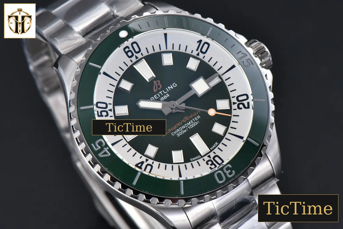SuperOcean 44mm TF Green/White Dial SS Bracelet A2824 — foto 12