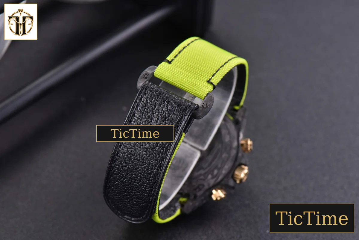 Daytona DIW Carbon WWF Green Wolf Dial Dark Green Nylon Strap A7750 — foto 13