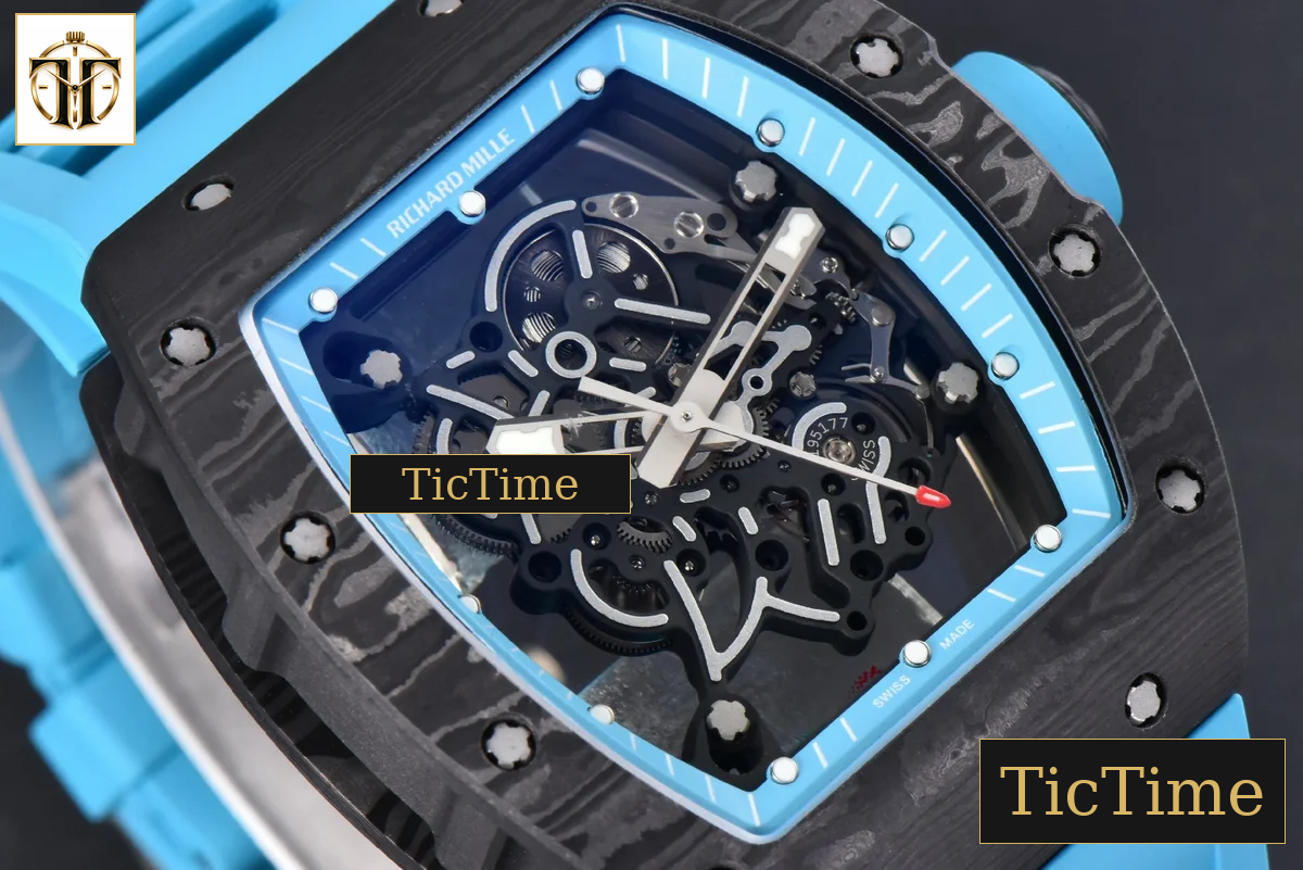 NTPT RM055 43mm ZF Blue Bezel Blue Crown blue Rubber Strap V6 RMUL2 — foto 15