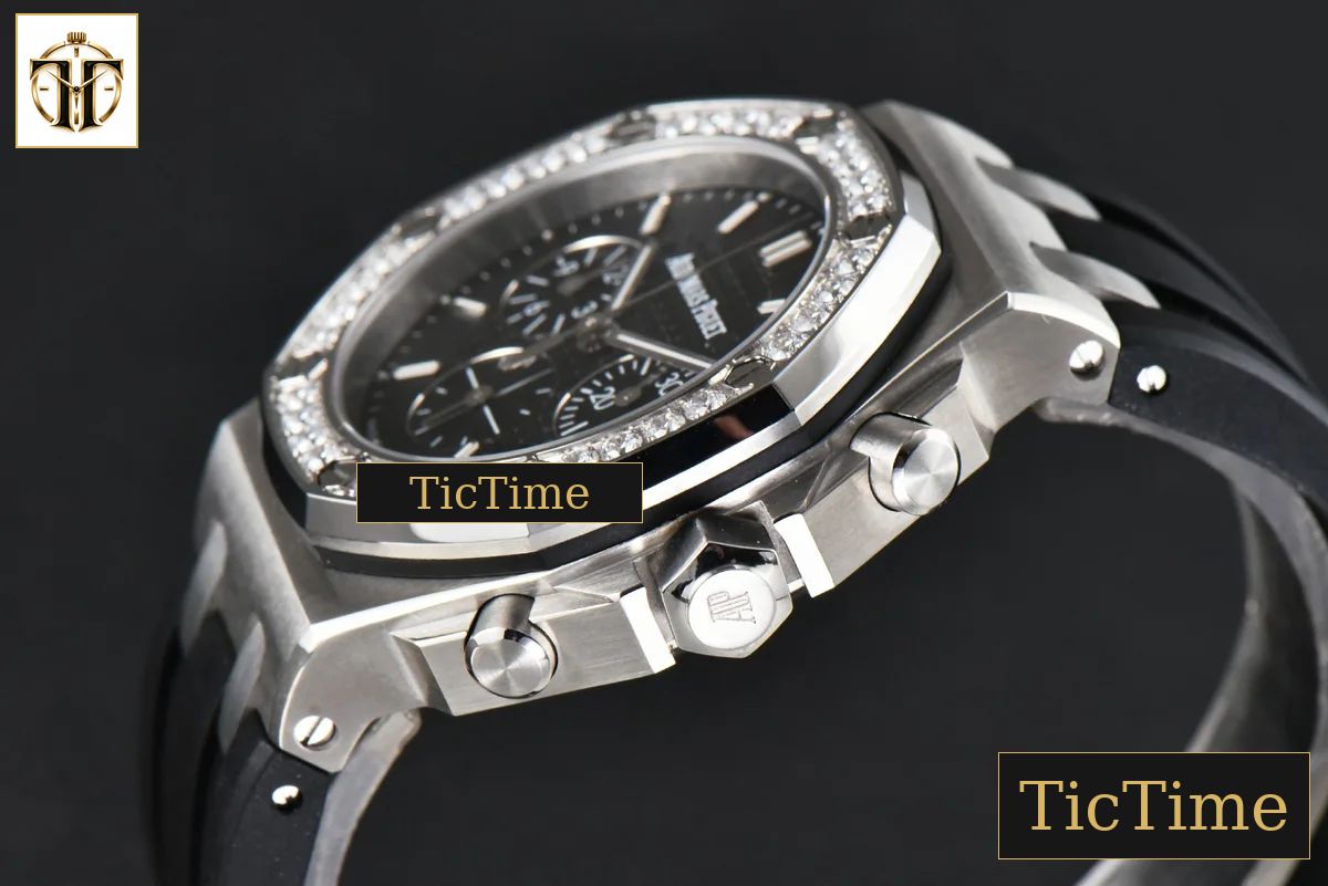 Offshore Ladies 26231ST 37mm RXWF Diamond Black Dial Black Subdial Black Rubber Strap Quartz — foto 10