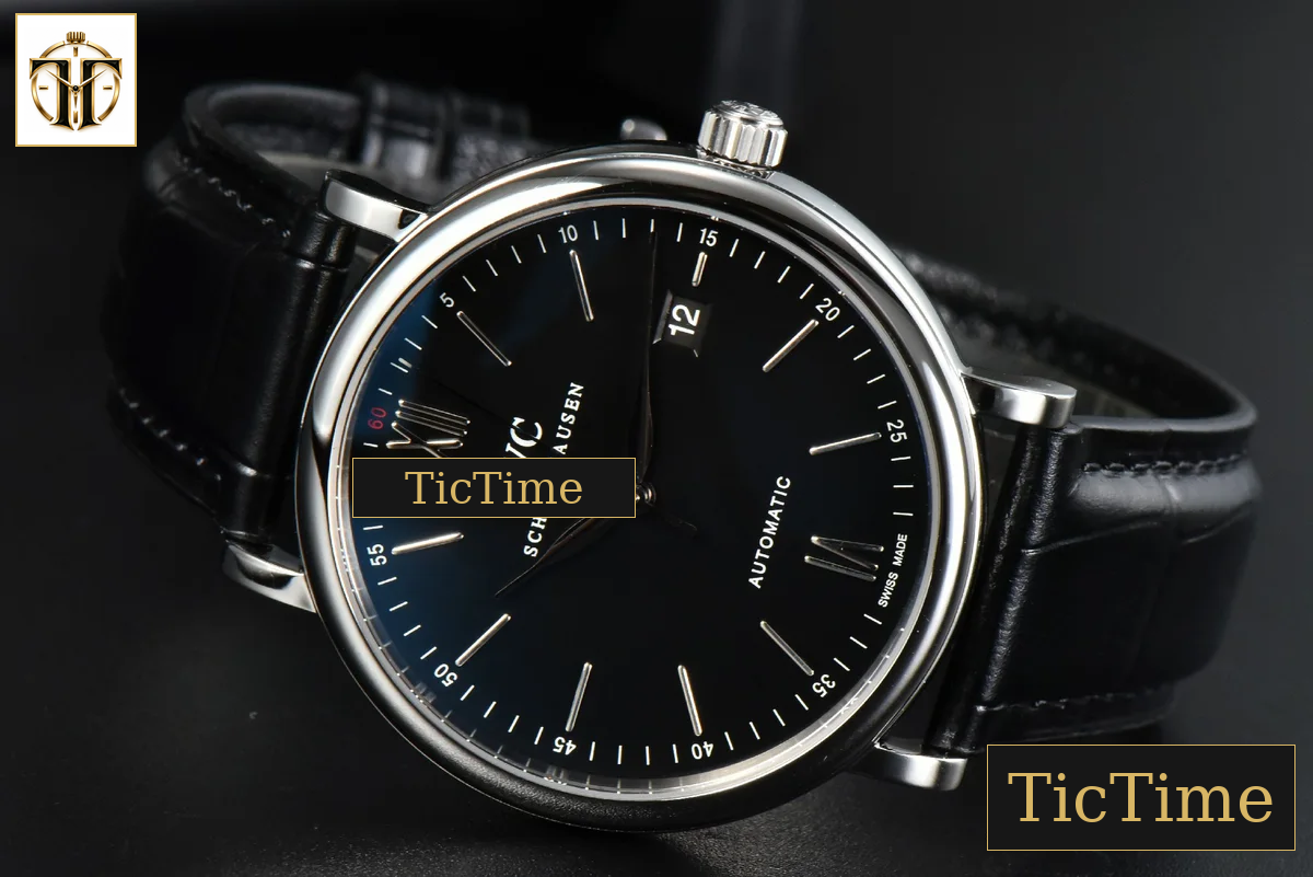 Portofino Automatic 40mm ZF Black Dial Silver Marker Black Croc Strap A9019 — foto 11