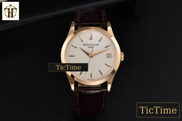 Foto frontal — Calatrava 5296R 38mm ZF RG Beige Dial Brown Leather Strap 9015