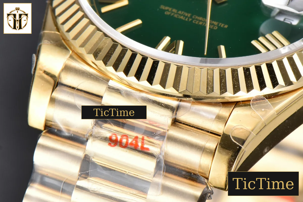 DayDate 40mm GMF YG Green Dial Roma Marker President Bracelet A2836 — foto 11