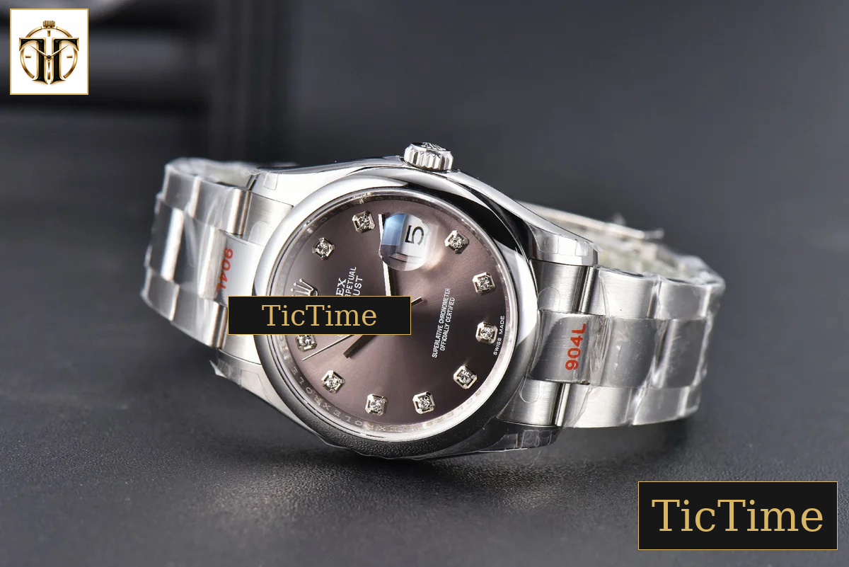 DateJust 36mm GMF SS Smooth Bezel Gray Dial Diamond Marker Oyster Bracelet VR3235 — foto 15
