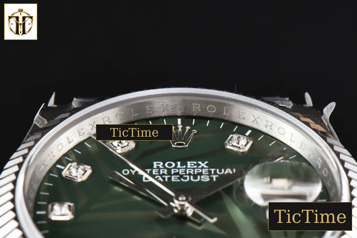 DateJust Fluted 36mm BPF Green Plam Dial Diamond Marker Jubilee Bracelet 3235 — foto 13