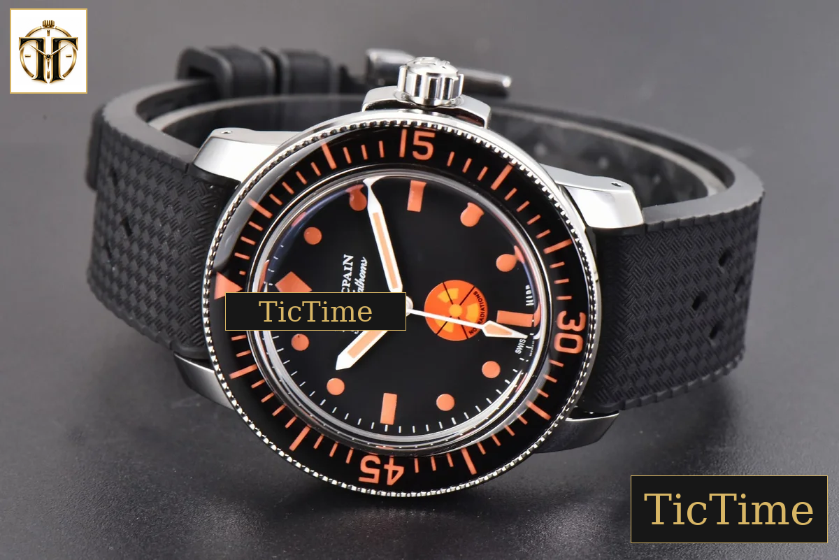 Fifty Fathoms ‘No Rad Only’ 5008E 40mm GSF Black Dial Black Rubber Strap A1151 — foto 13