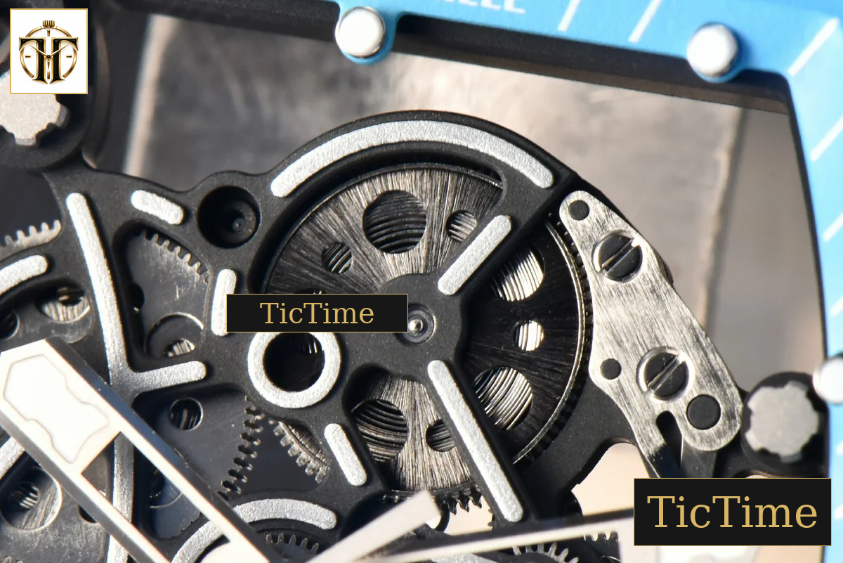 NTPT RM055 43mm ZF Blue Bezel White Crown White Rubber Strap V6 RMUL2 — foto 5