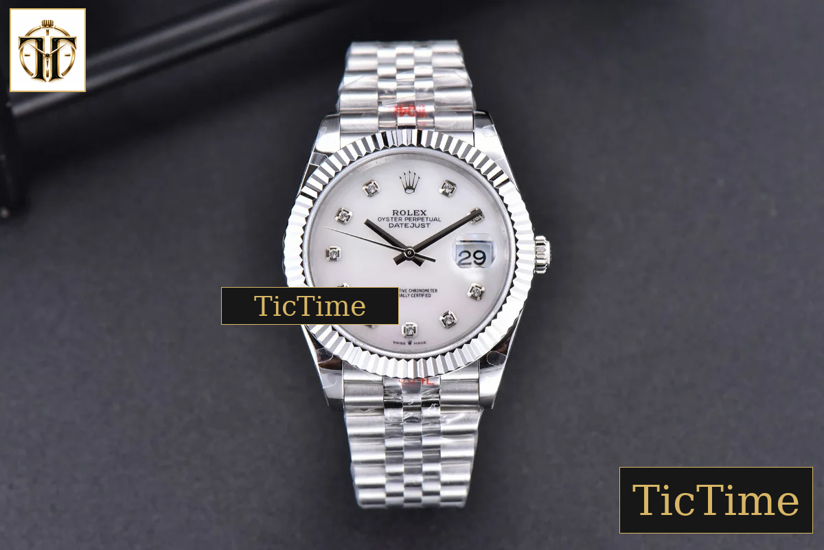 Datejust 41mm GMF SS White Dial Diamond Marker Fluted Bezel Jubille Bracelet VR3235 — foto 3