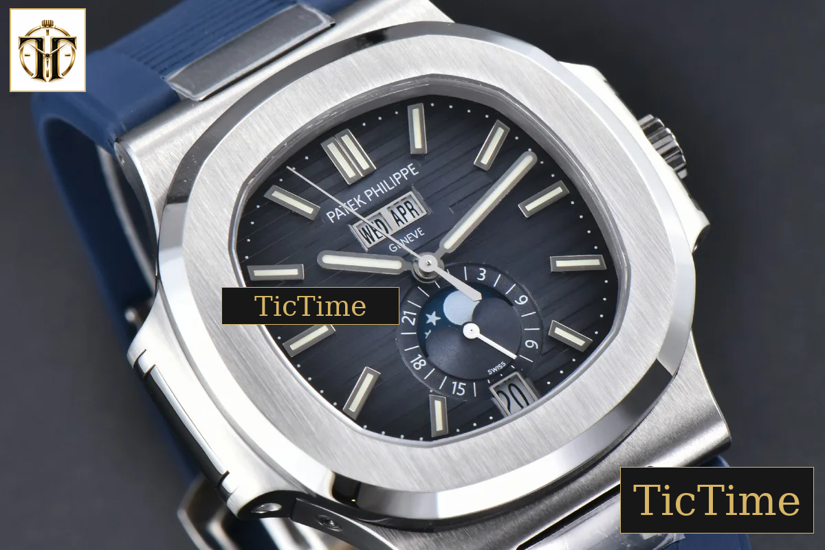Nautilus Full Function 5726 40.5mm PPF Blue Dial Blue Rubber Strap A324 — foto 11