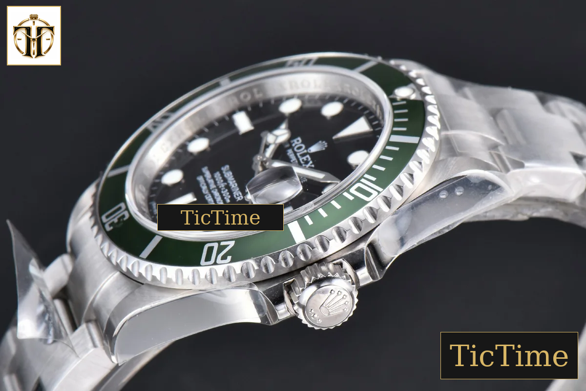 Submariner LV 16610 40mm RAF Green Bezel 904L SS Bracelet Rehaut SH3135 — foto 12