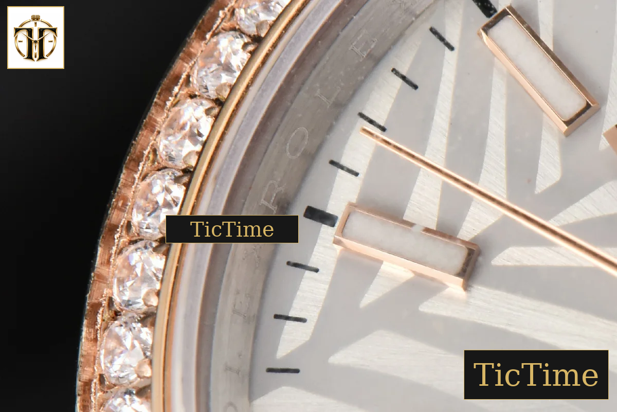 DateJust 36mm BPF RG/SS Diamond Bezel Silver Plam Dial Oyster Bracelet A2824 — foto 5