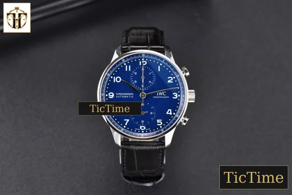 Foto frontal — Portugieser Chrono “150 Years” IW371601 41mm ZF Blue Dial Black Strap Cal69355