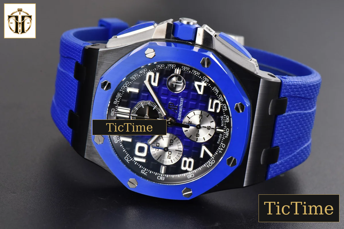 Royal Oak Offshore 26405 44mm RSF Ceramic Blue Dial Silver Subdial Blue Rubber Strap A3126 — foto 14