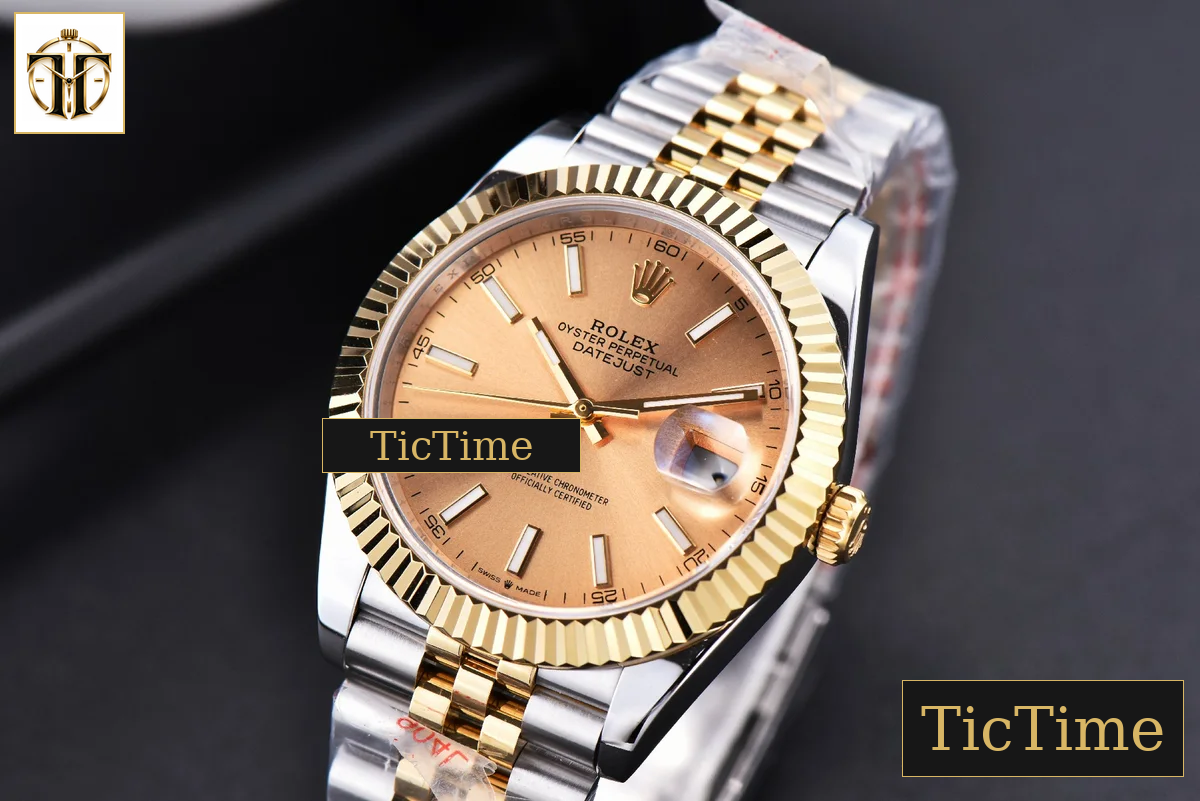 Datejust 41mm GMF YG/SS Gold Dial Stick Marker Fluted Bezel Jubille Bracelet VR3235 — foto 5