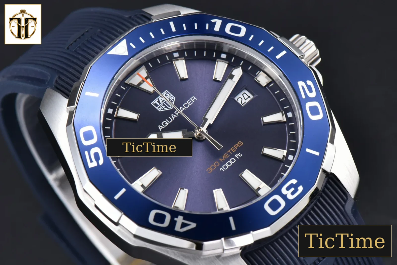 Aquaracer 300M 41mm OF Purple Dial Blue Rubber Strap — foto 11