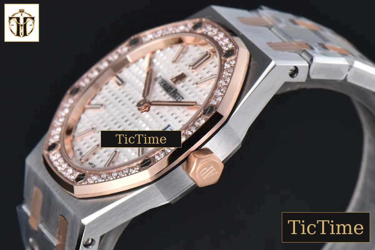 Royal Oak Ladies 67651SR 33mm ZF RG/SS Diamond White Dial RG/SS Bracelet Quartz — foto 11