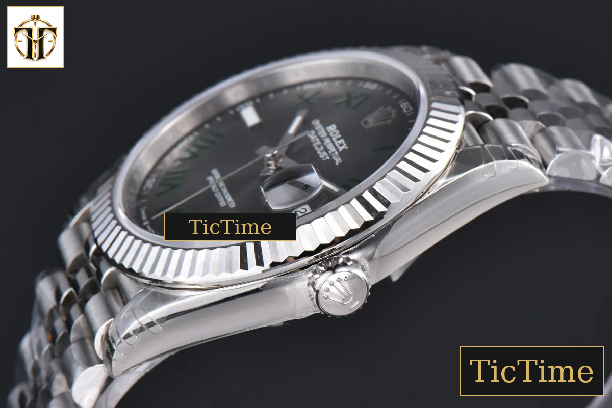 DateJust 904L Wimbledon 41mm VSF Gray Dial Green Marker Jubilee VS3235 — foto 13