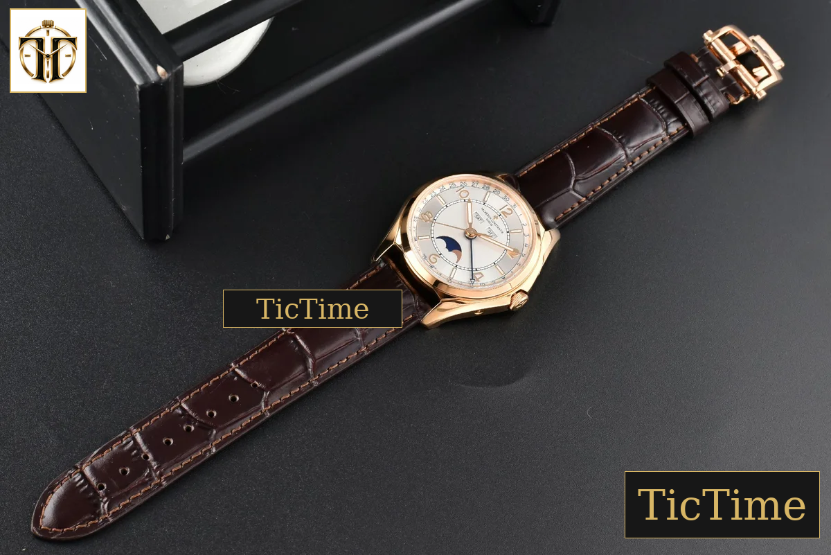 Fiftysix Complete Calendar 40mm ZF RG White Dial Brown Leather Strap A2460 — foto 5