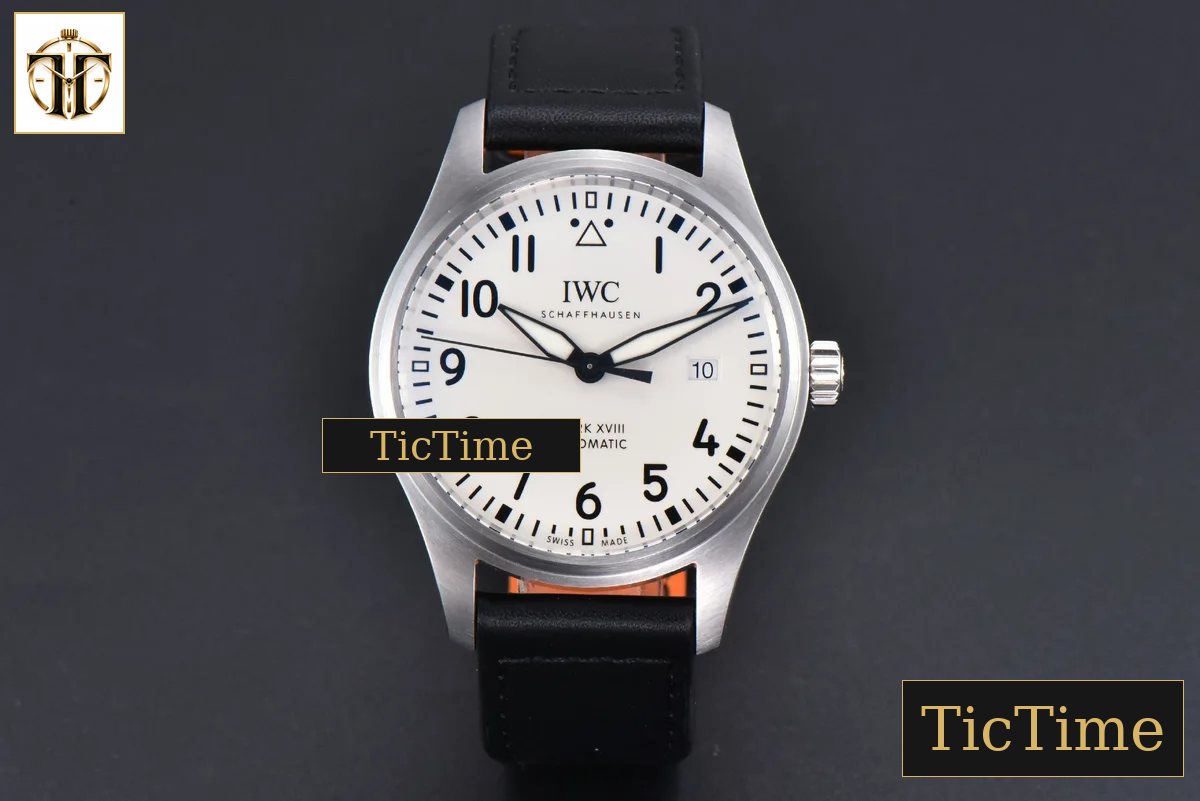 Mark XVIII IWC327012 40mm V7F White Dial Black Leather Strap A2892 — foto 3
