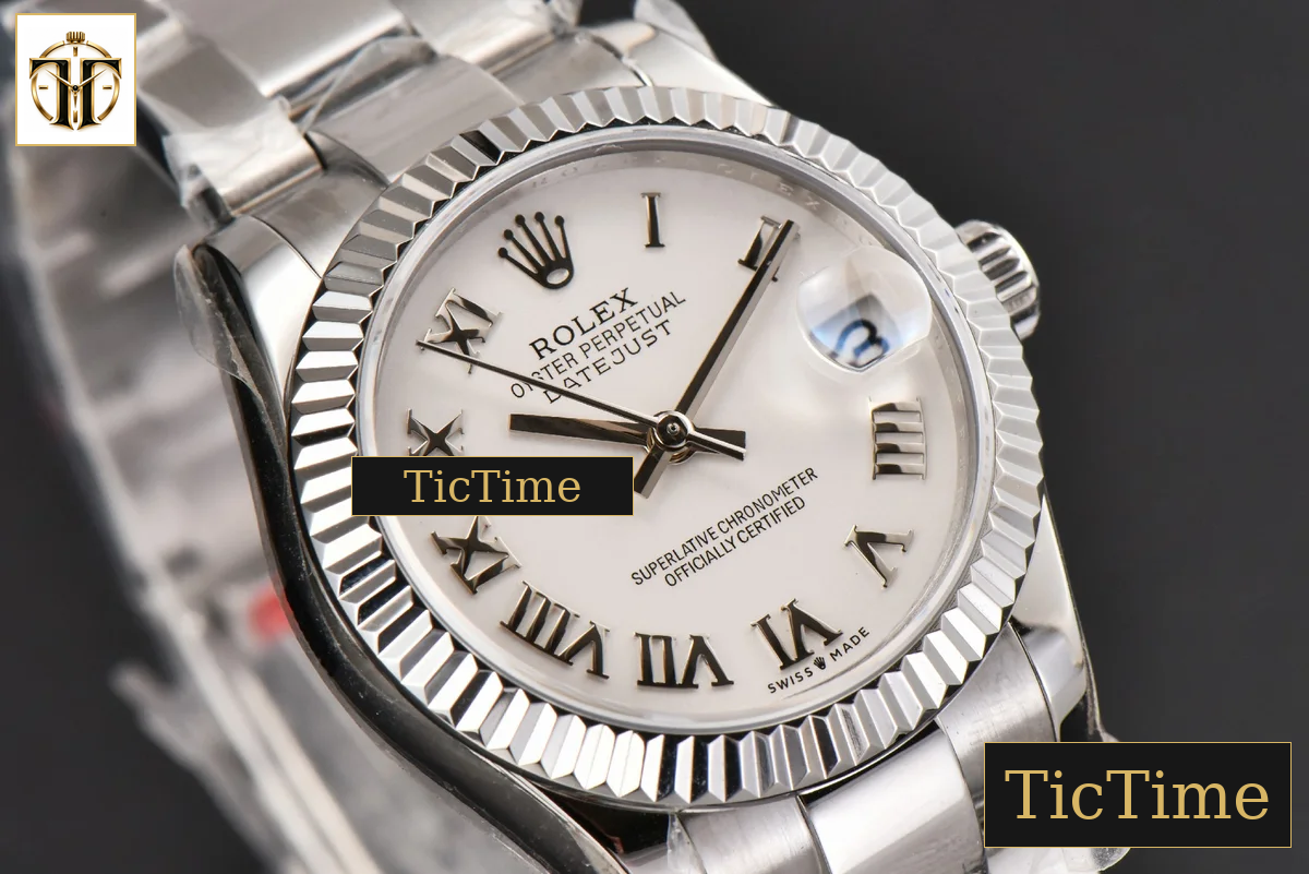 DateJust Ladies 904L 31mm WF White Dial Roma Marker Oyster Bracelet A2671 — foto 12
