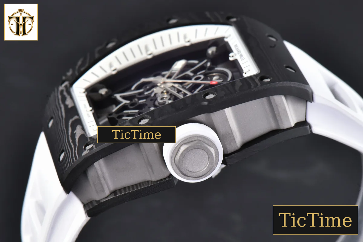 NTPT RM055 43mm ZF White Bezel White Crown White Rubber Strap V6 RMUL2 — foto 13