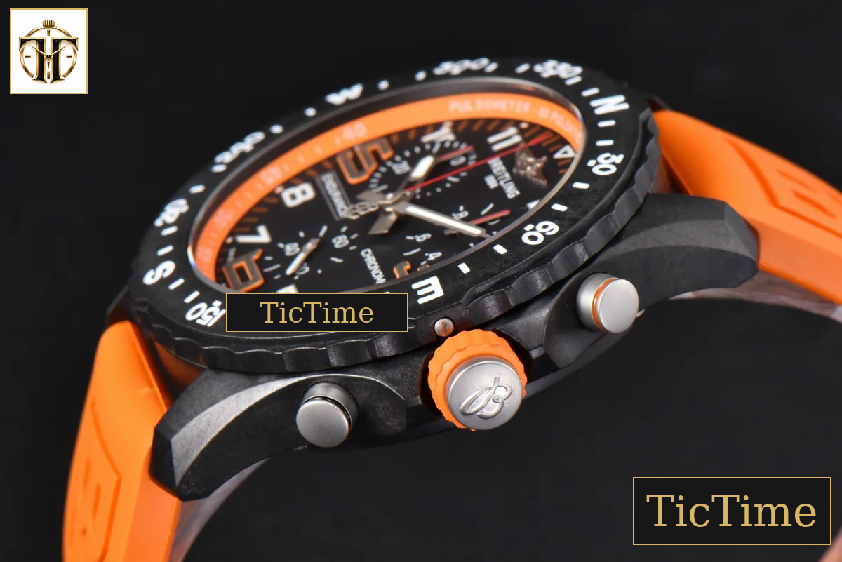 Endurance Pro 44mm OF Orange Chronometer Dial Orange Rubber Strap Swiss Quartz — foto 13