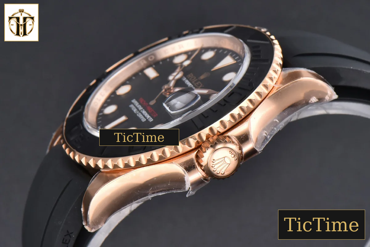 Yacht-Master 904L 126655 40mm Clean Factory RG Ceramic Black Dial Oysterflex Strap VR3235 — foto 11