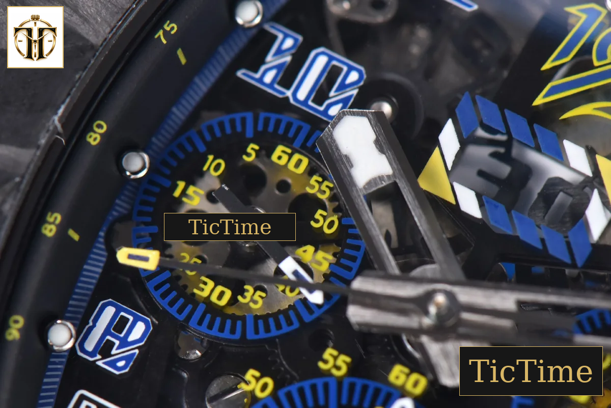 NTPT Chrono RM011 KVF Skeleton Dial Blue Crown Black Rubber Strap V2 A7750 — foto 6