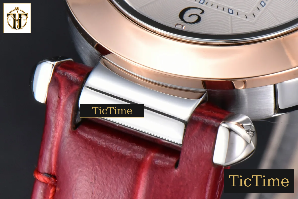 Pasha Ladies 30mm AF RG White Dial Red Leather Strap Jap Quartz — foto 8