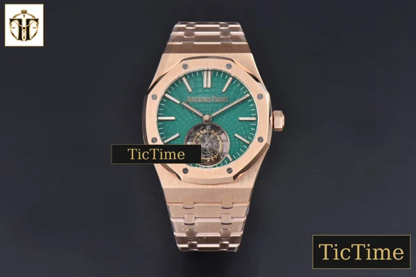 Foto frontal — Royal Oak Tourbillon 41mm R8F RG Green Dial RG Bracelet Flying Tourb V2